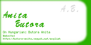 anita butora business card